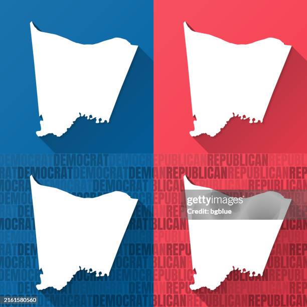 bracken county, kentucky. maps on blue and red backgrounds - pteridium aquilinum stock illustrations