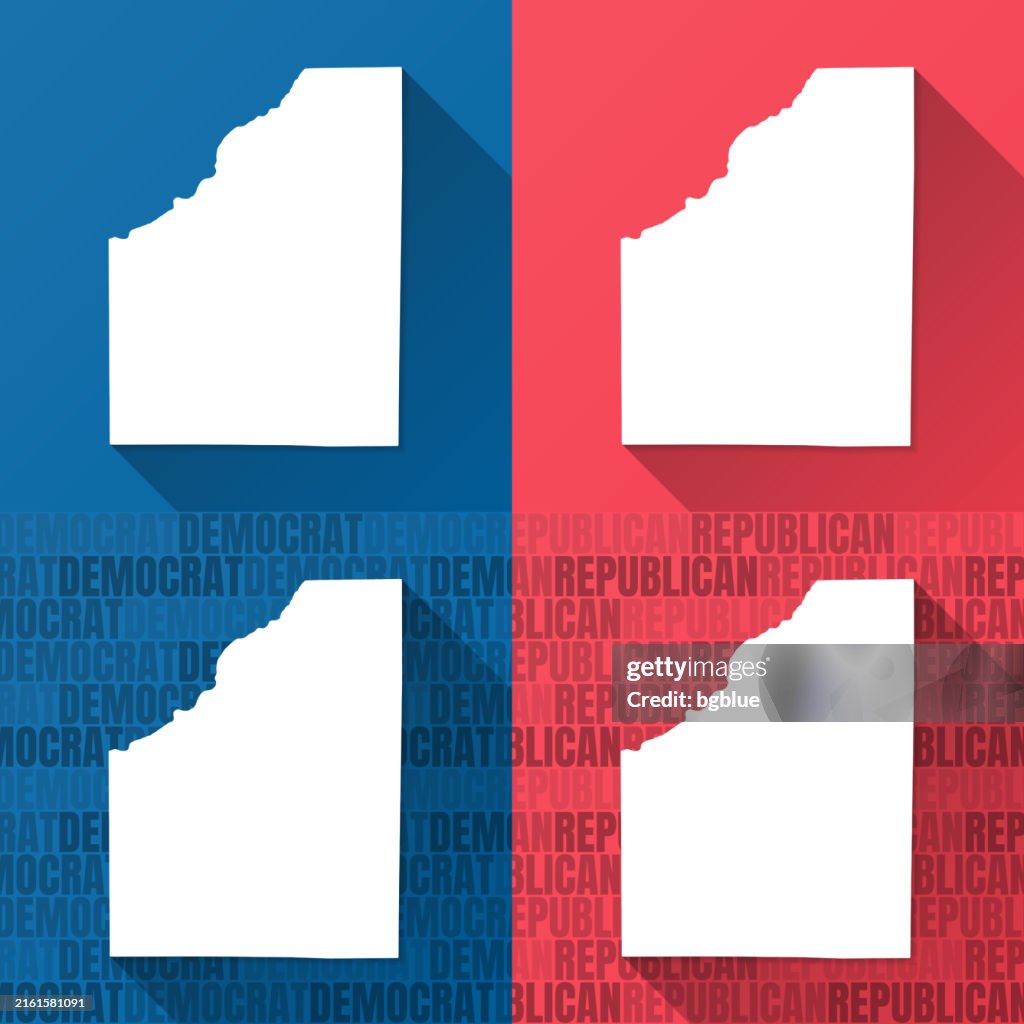 Wood County, Ohio. Maps on blue and red backgrounds