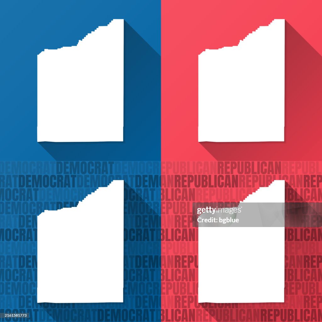 Jackson County, Oregon. Maps on blue and red backgrounds