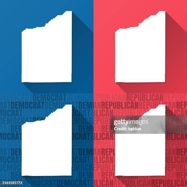 jackson county, oregon. maps on blue and red backgrounds - medford oregon stock illustrations