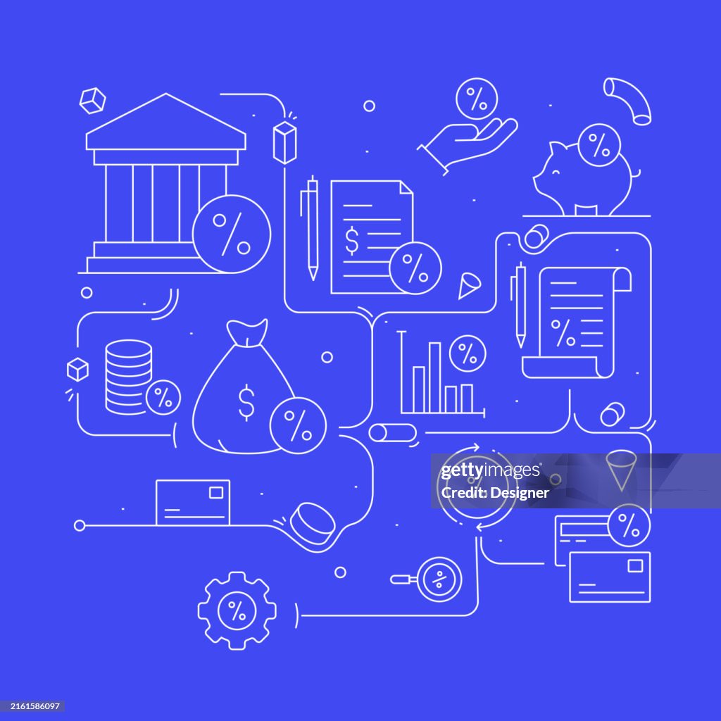 Fee Related Header Tax And Loan Fees Related Line Style Banner Design For Web Page ...