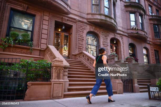 Brownstone apartments in Manhattan, New York City, United States of America on July 6th, 2024.