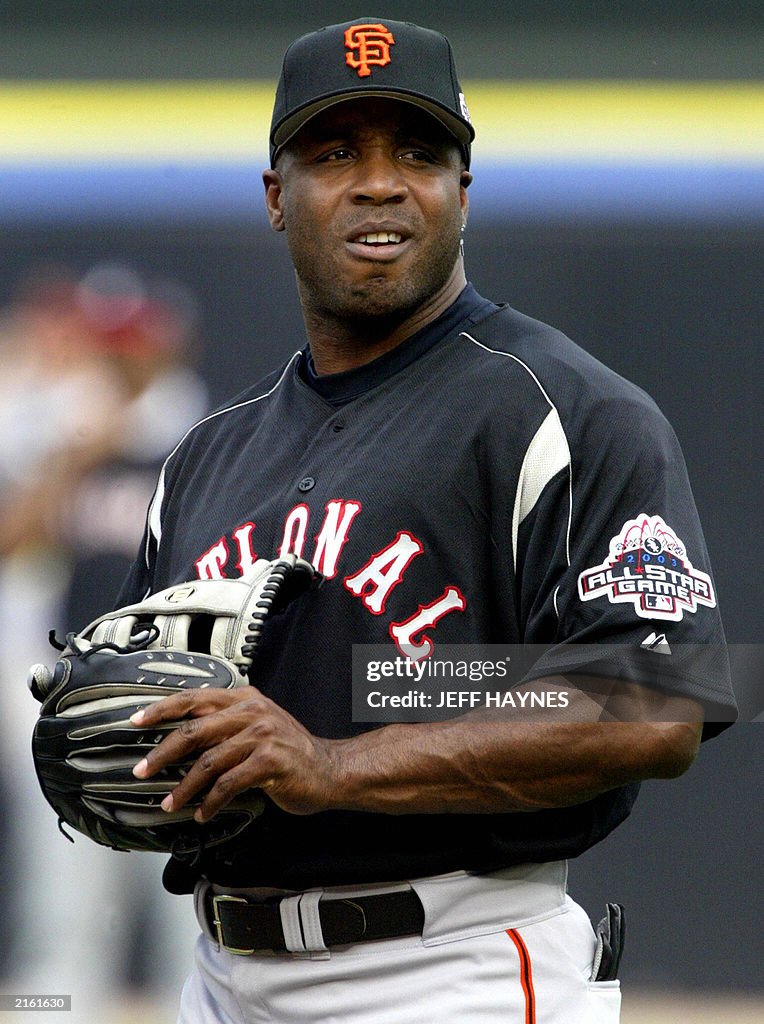 Baseball All-Stars Barry Bonds of the Sa