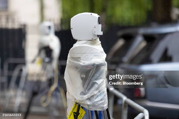 Canon Inc. CR-X300 Pan, Tilt and Zoom cameras being trialed by the BBC in Downing Street in London, UK, on Tuesday, July 9, 2024. The government...