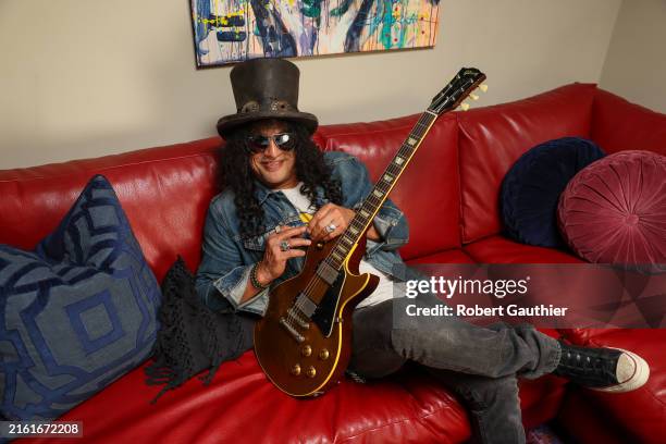 Musician Slash is photographed for Los Angeles Times on June 27, 2024 in Encino, California. PUBLISHED IMAGE. CREDIT MUST READ: Robert Gauthier/Los...