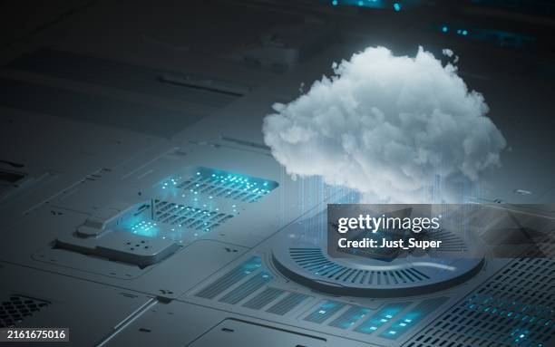 cloud computing artificial intelligence data center multi cloud hybrid cloud information storage cyber security encryption edge computing data lake - devops stock pictures, royalty-free photos & images