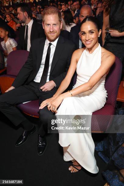 Prince Harry, Duke of Sussex and Meghan, Duchess of Sussex attend the 2024 ESPY Awards at Dolby Theatre on July 11, 2024 in Hollywood, California.