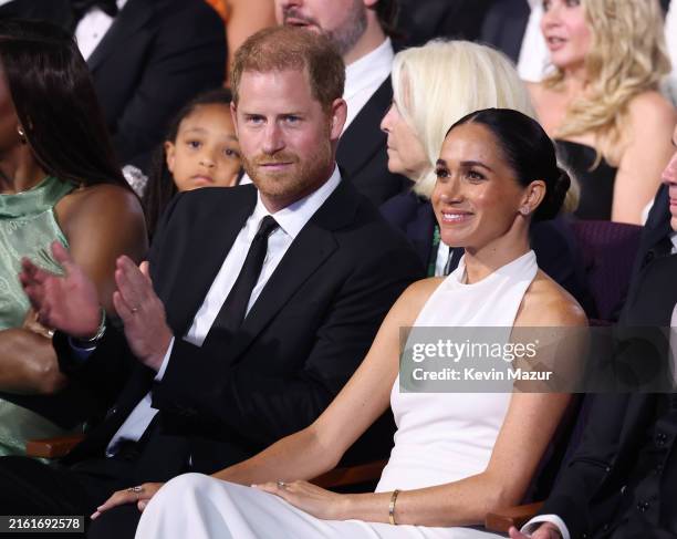 Prince Harry, Duke of Sussex and Meghan, Duchess of Sussex attend the 2024 ESPY Awards at Dolby Theatre on July 11, 2024 in Hollywood, California.