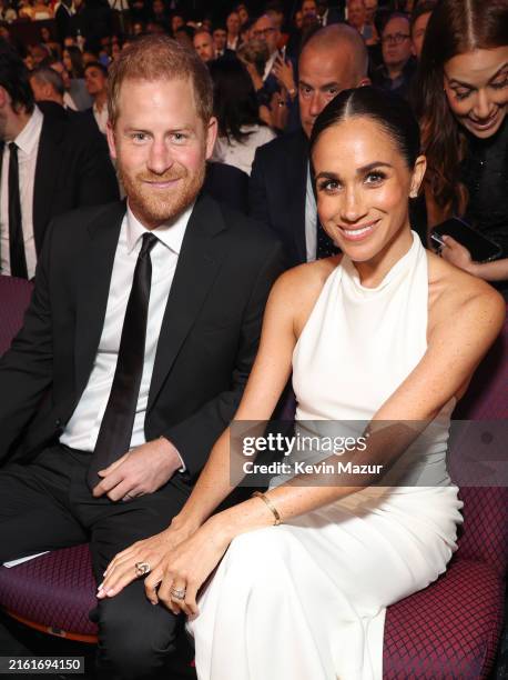 Prince Harry, Duke of Sussex and Meghan, Duchess of Sussex attend the 2024 ESPY Awards at Dolby Theatre on July 11, 2024 in Hollywood, California.