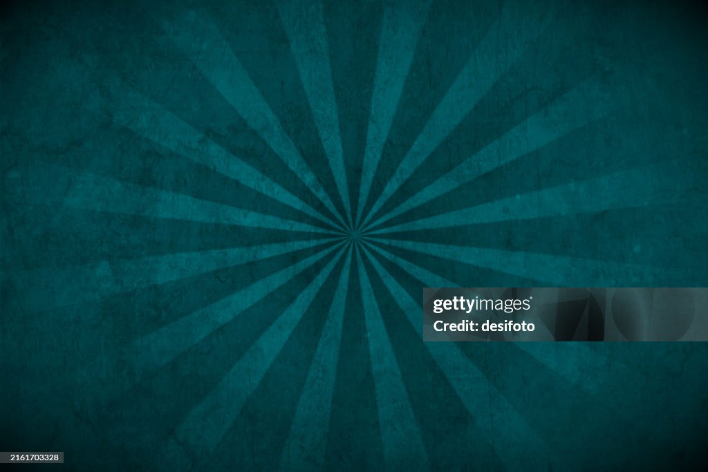 Blank and empty dark emerald green color gradient grunge textured effect scuffed scratched smudged old weathered distressed faded vector backgrounds with sunburst pattern scratches like sunbeam or light beam originating from centre