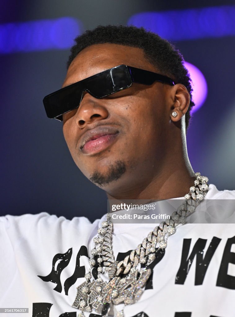 Rob49 Rapper Sisters Rapper Rob49 performs onstage during Hot 107.9 Birthday Bash 2024 at ...