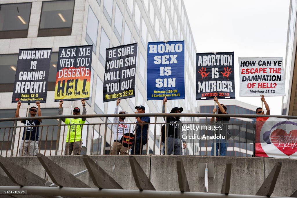 Protests outside of Republican National Convention in Wisconsin