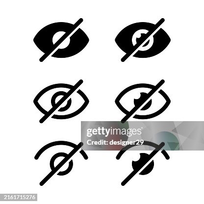 Sensitive Content, Internet Security and Eye Icon Set Vector Design. Sensitive Content, Internet Security and Eye Icon Set Vector Design.