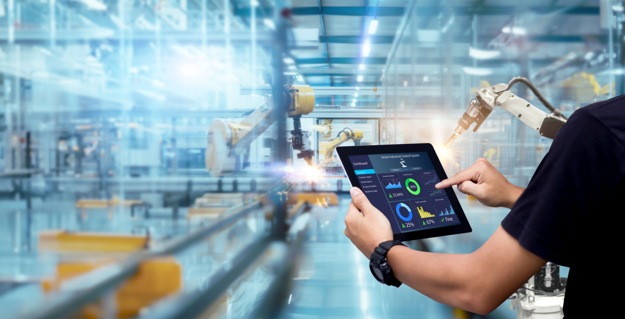 Smart industry control concept. Smart industry control concept.