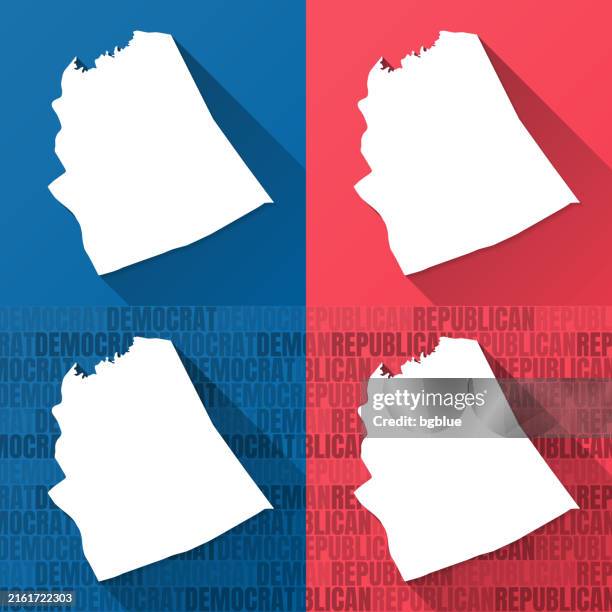 lyon county, kentucky. maps on blue and red backgrounds - lyon stock illustrations