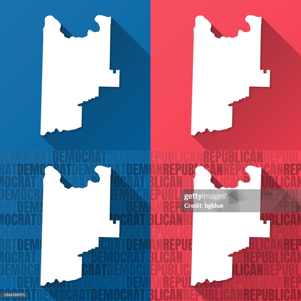 Sebastian County, Arkansas. Maps on blue and red backgrounds