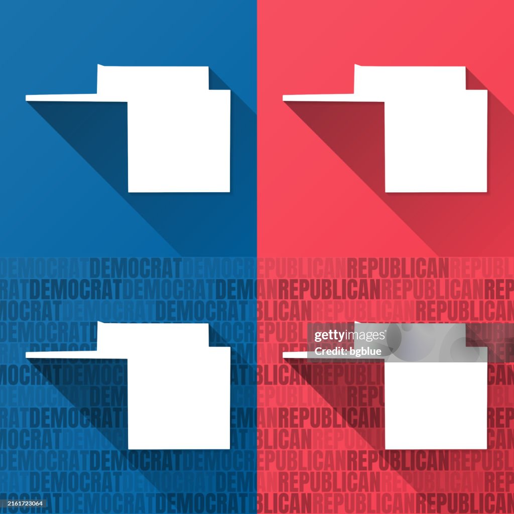 Tom Green County, Texas. Maps on blue and red backgrounds