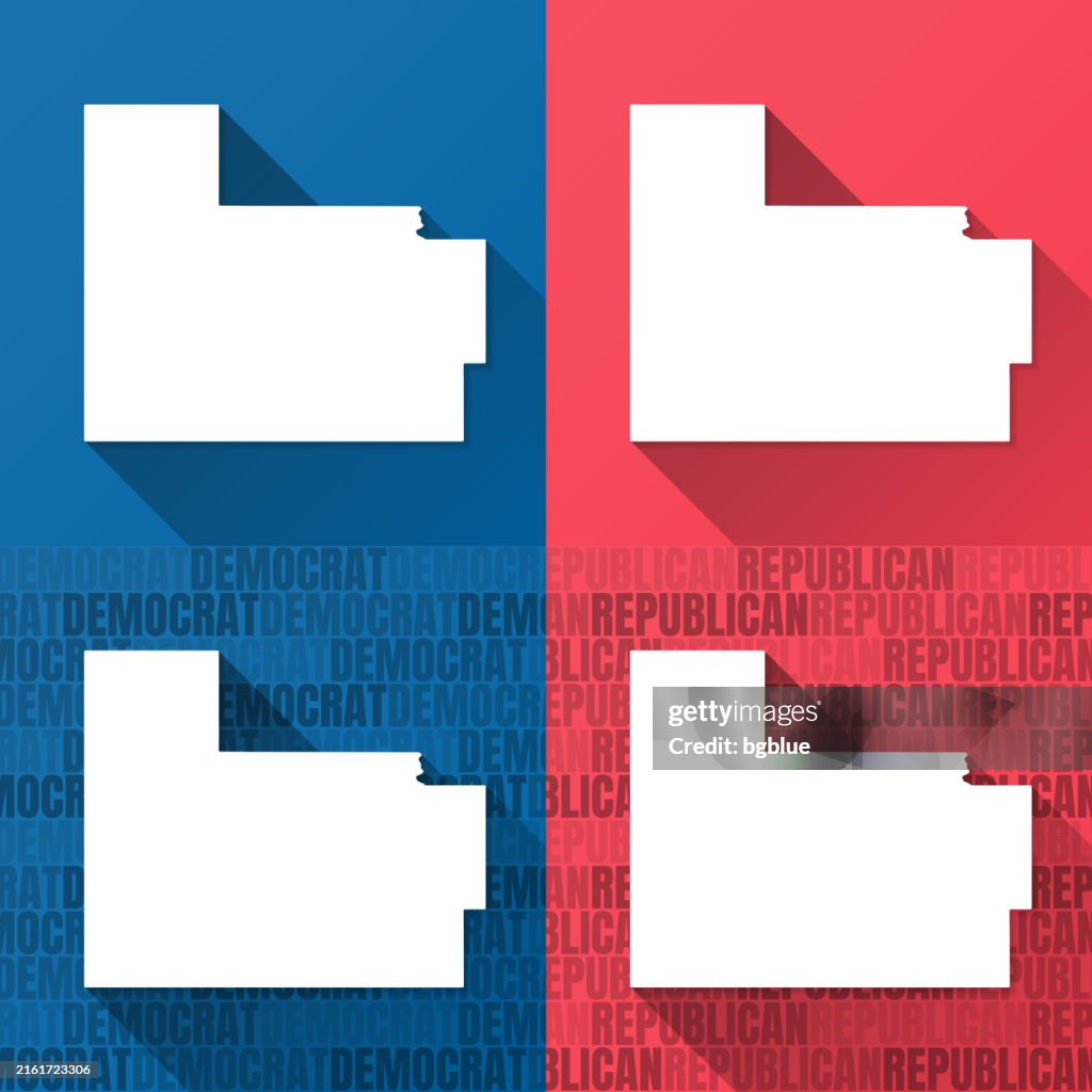 Carter County, Oklahoma. Maps on blue and red backgrounds