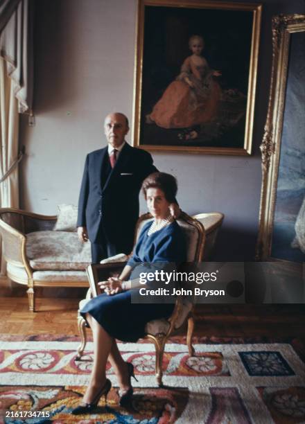 Spanish dictator General Francisco Franco with his wife Maria del Carmen Polo Martinez-Valdes, 1963.