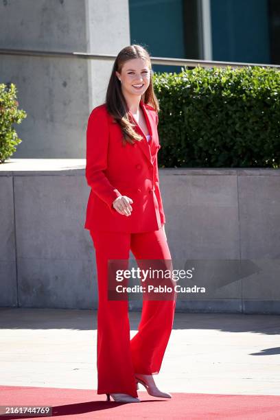 Crown Princess Leonor of Spain departs for an official visit to Portugal at Adolfo Suarez Madrid-Barajas Airport on July 12, 2024 in Madrid, Spain.