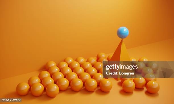 different sphere on top the pyramid - on top of stock pictures, royalty-free photos & images