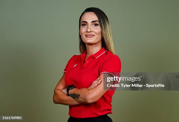 Rusta Staff Referee Emanuela Rusta poses for a portrait during a Referee portrait ...