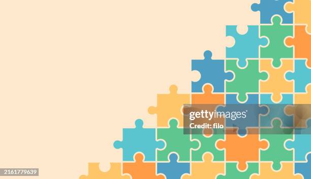 bildbanksillustrationer, clip art samt tecknat material och ikoner med puzzle background - pusselbit