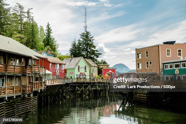 view of buildings in city,ketchikan,alaska,united states,usa - alaska stock pictures, royalty-free photos & images