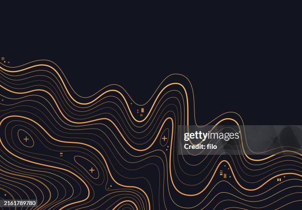 stockillustraties, clipart, cartoons en iconen met topographic map lines abstract background - topografische kaart