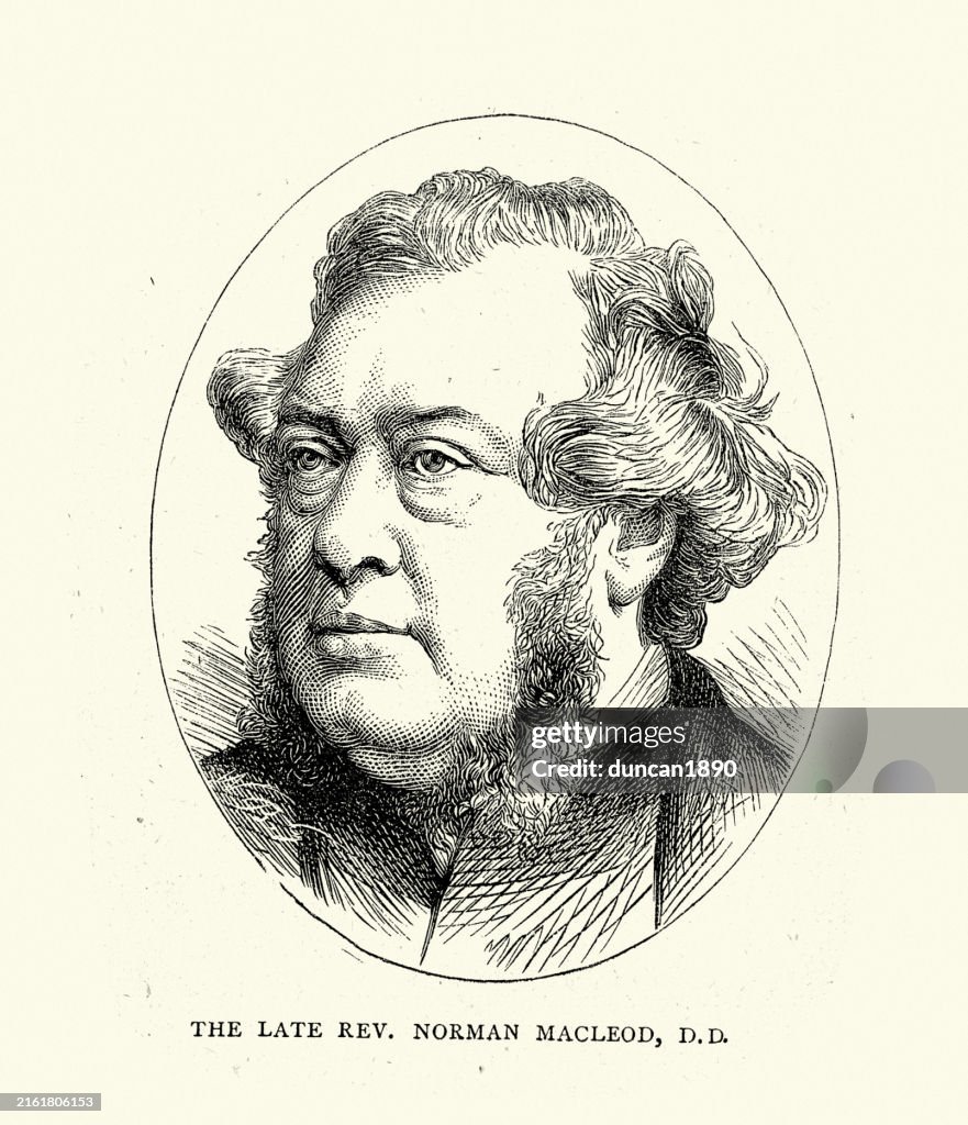 Norman Macleod (3 juin 1812 - 16 juin 1872) était un ecclésiastique écossais, 1872, 19ème siècle, illustration vintage