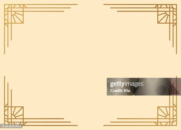 ilustraciones, imágenes clip art, dibujos animados e iconos de stock de art deco design frame - 1920 china