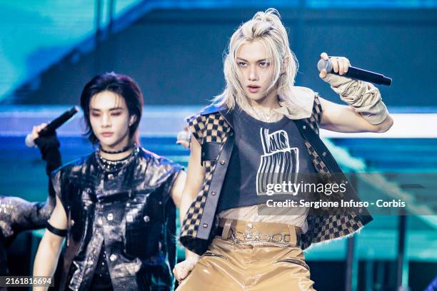 Felix of Stray Kids performs for I-Days at Ippodromo SNAI La Maura on July 12, 2024 in Milan, Italy.