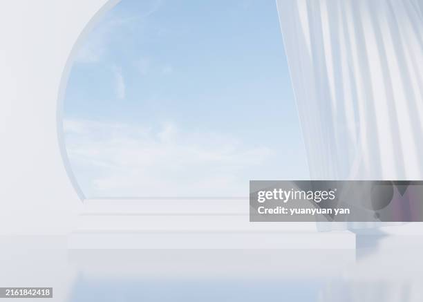 exhibition product background - curtain blowing stock pictures, royalty-free photos & images