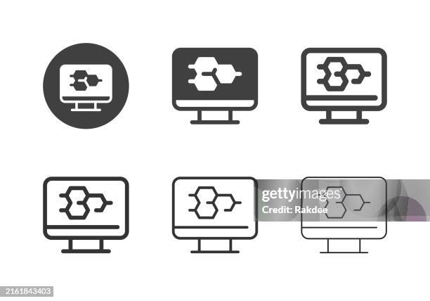 desktop experiment result icons - multi searies - molecular gastronomy stock illustrations
