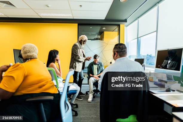 boss scolding employee on call center on the office - annoying colleague stock pictures, royalty-free photos & images