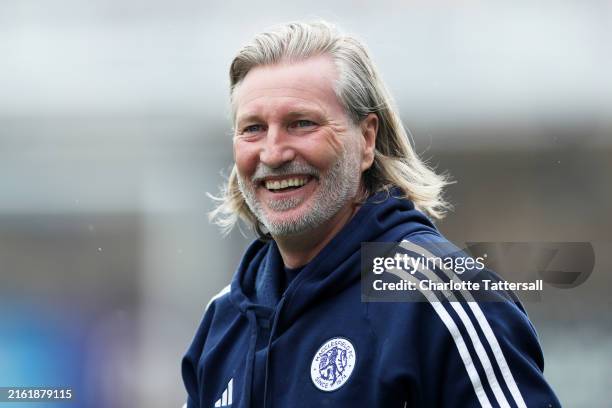 Robbie Savage, Manager of Macclesfield reacts prior to the Pre-Season Friendly match between Macclesfield and Blackburn Rovers XI at Leasing.com...