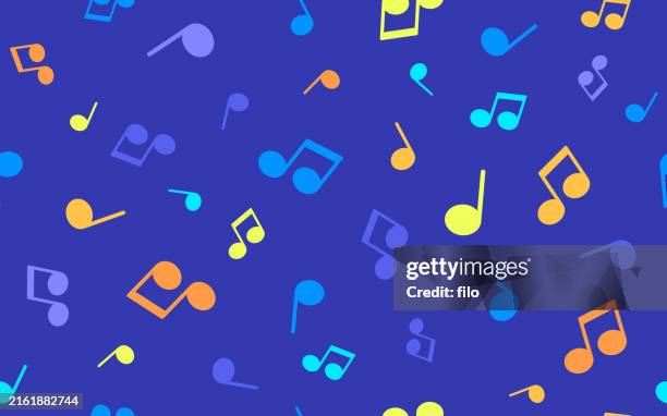 ilustrações de stock, clip art, desenhos animados e ícones de seamless repeating tileable music notes performance background - nota musical