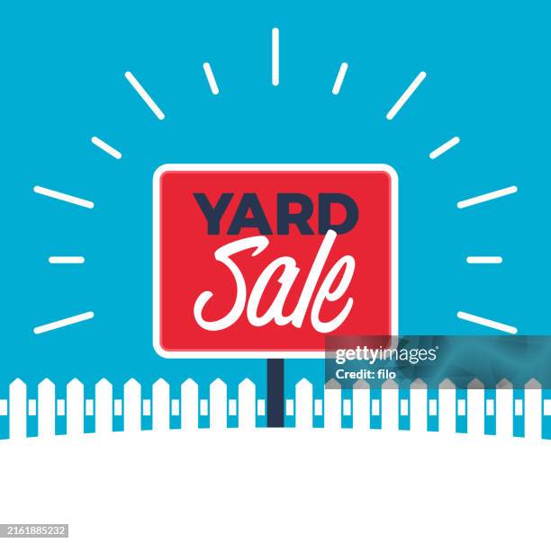 yard sale sign - yard sale stock illustrations