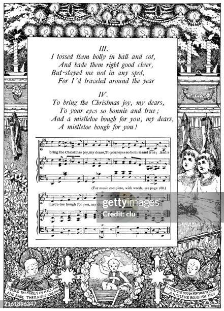 illustrations, cliparts, dessins animés et icônes de vieille chanson de noël 2 - partition