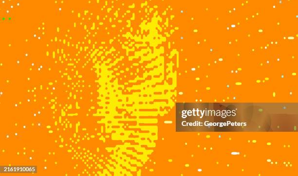 woman and psychedelic therapy with glitch technique - non binary gender stock illustrations