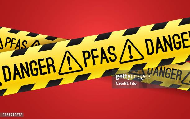 gefahr pfas vorsicht warnband - pfas stock-grafiken, -clipart, -cartoons und -symbole