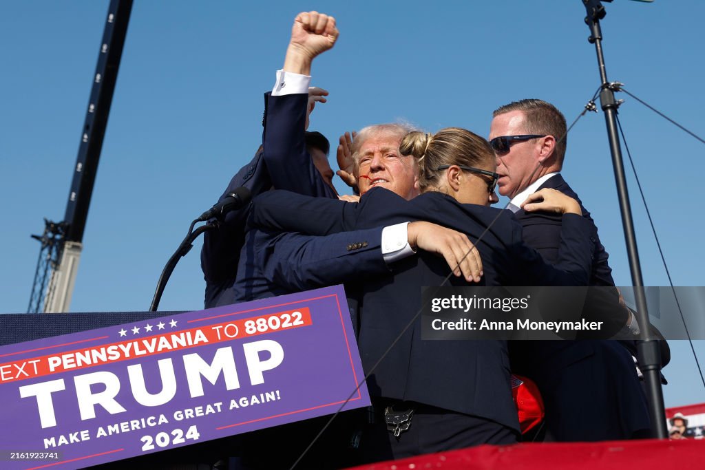 Donald Trump Injured During Shooting At Campaign Rally In Butler, PA