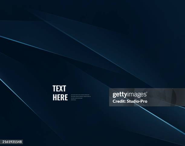 stockillustraties, clipart, cartoons en iconen met dark blue realistic 3d shapes design background - scherp