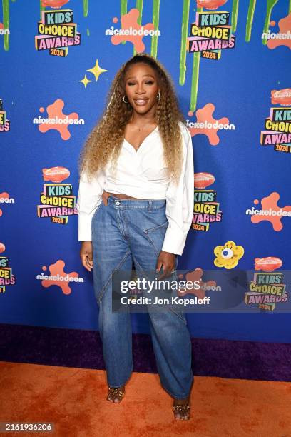 Serena Williams attends Nickelodeon Kids' Choice Awards 2024 at Barker Hangar on July 13, 2024 in Santa Monica, California.
