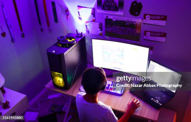 Kid Smash Computer Kid In His Room Infront Of Computer Using Ai For Educational Purpose ...