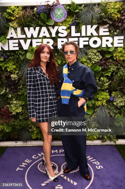Olivia Cooke and Emma D'Arcy at AELTC’s Parkside Suite at the No.1 Court at The Championships 2024 on Day 14 of the Wimbledon Tennis Championships at...