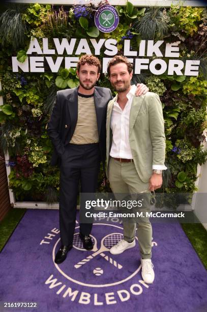 Paul Mescal and Jamie Dornan at AELTC’s Parkside Suite at the No.1 Court at The Championships 2024 on Day 14 of the Wimbledon Tennis Championships at...