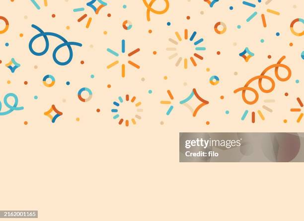 illustrations, cliparts, dessins animés et icônes de courbe géométrique moderne formes célébration fête confettis fond abstrait - réjouissances