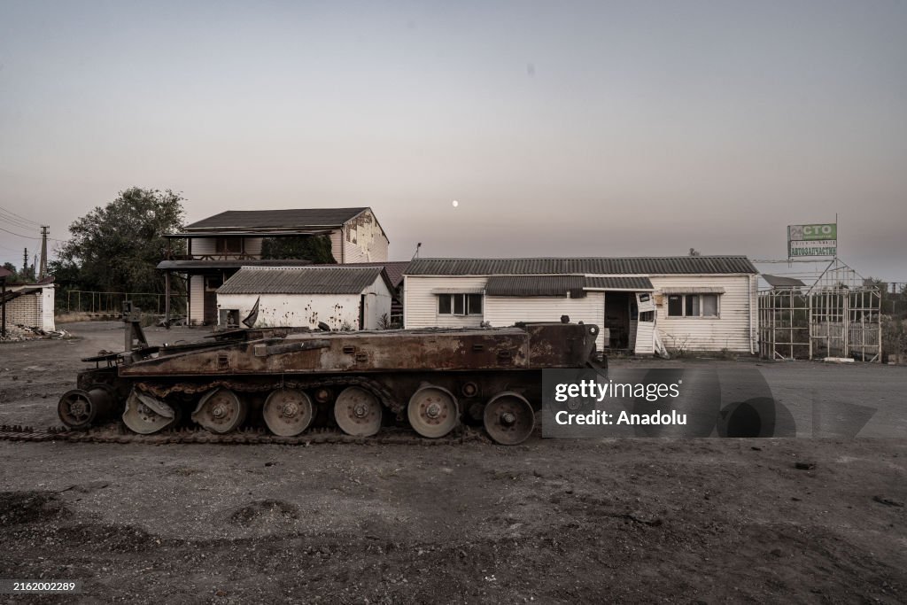 Ukrainian soldiers survey devastation amid Russia-Ukraine war in Ukraine's Orichiv