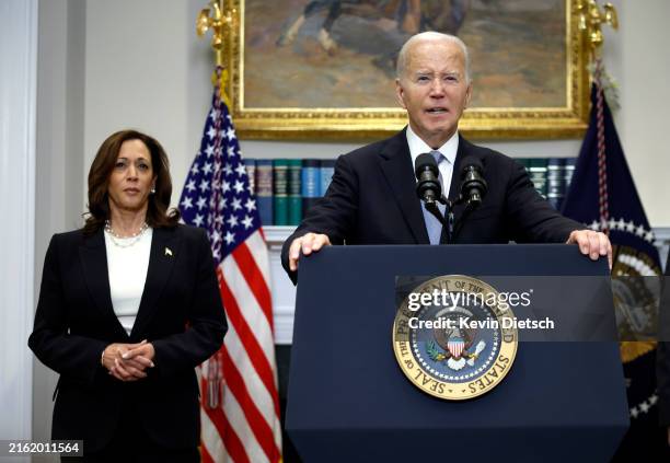President Joe Biden delivers remarks on the assassination attempt on Republican presidential candidate former President Donald Trump at the White...